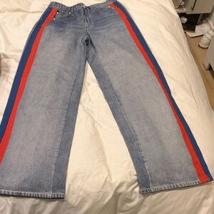 Rag & Bone Faux Denim with Red and Blue Accents